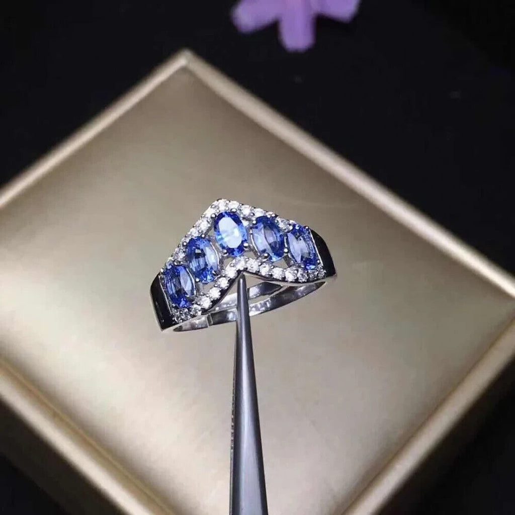 Purple Tanzanite Wedding Band Ring 3x5mm