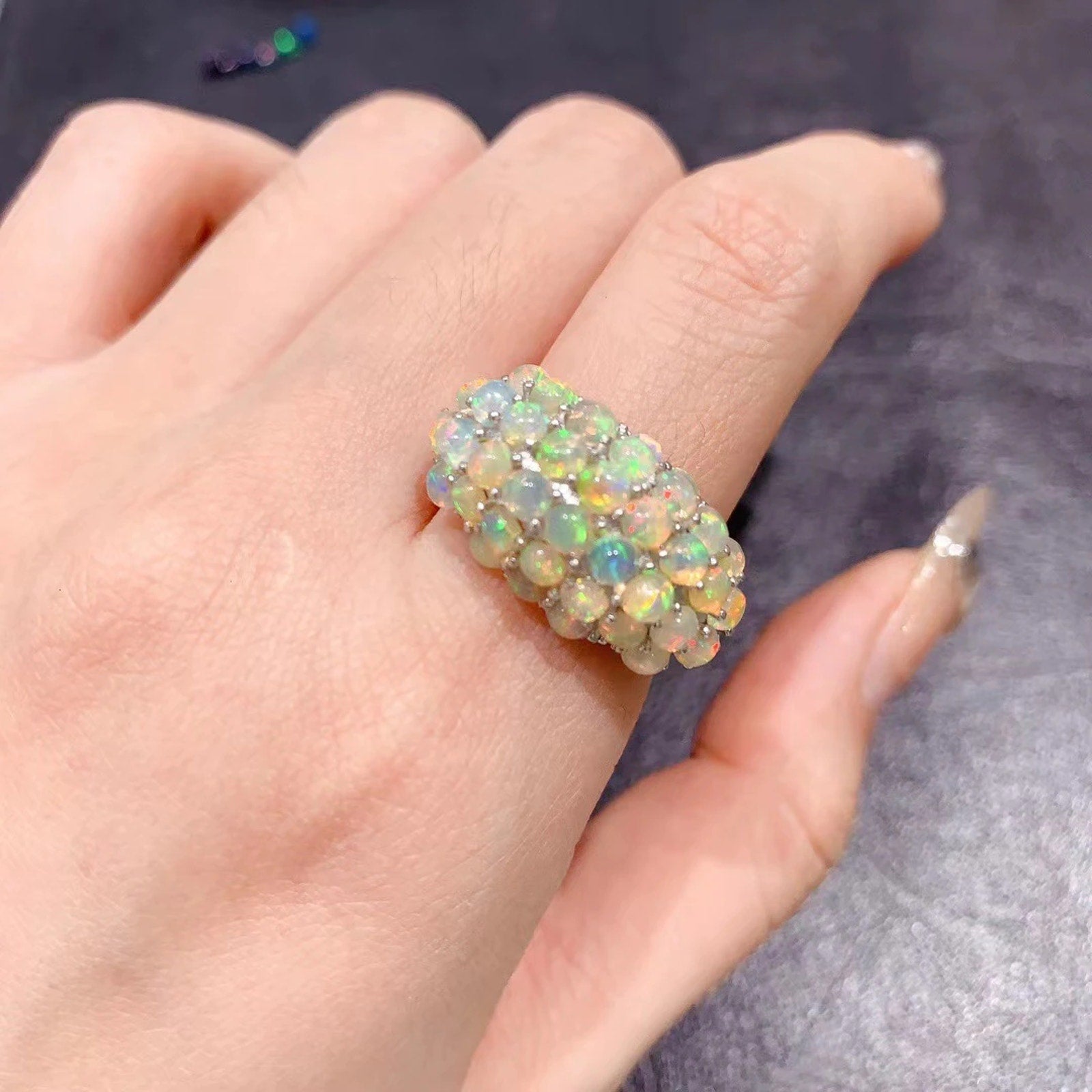 White Opal Ring, Women's Opal Rings, Turkish Rings for Women, Opal Ring, Vintage