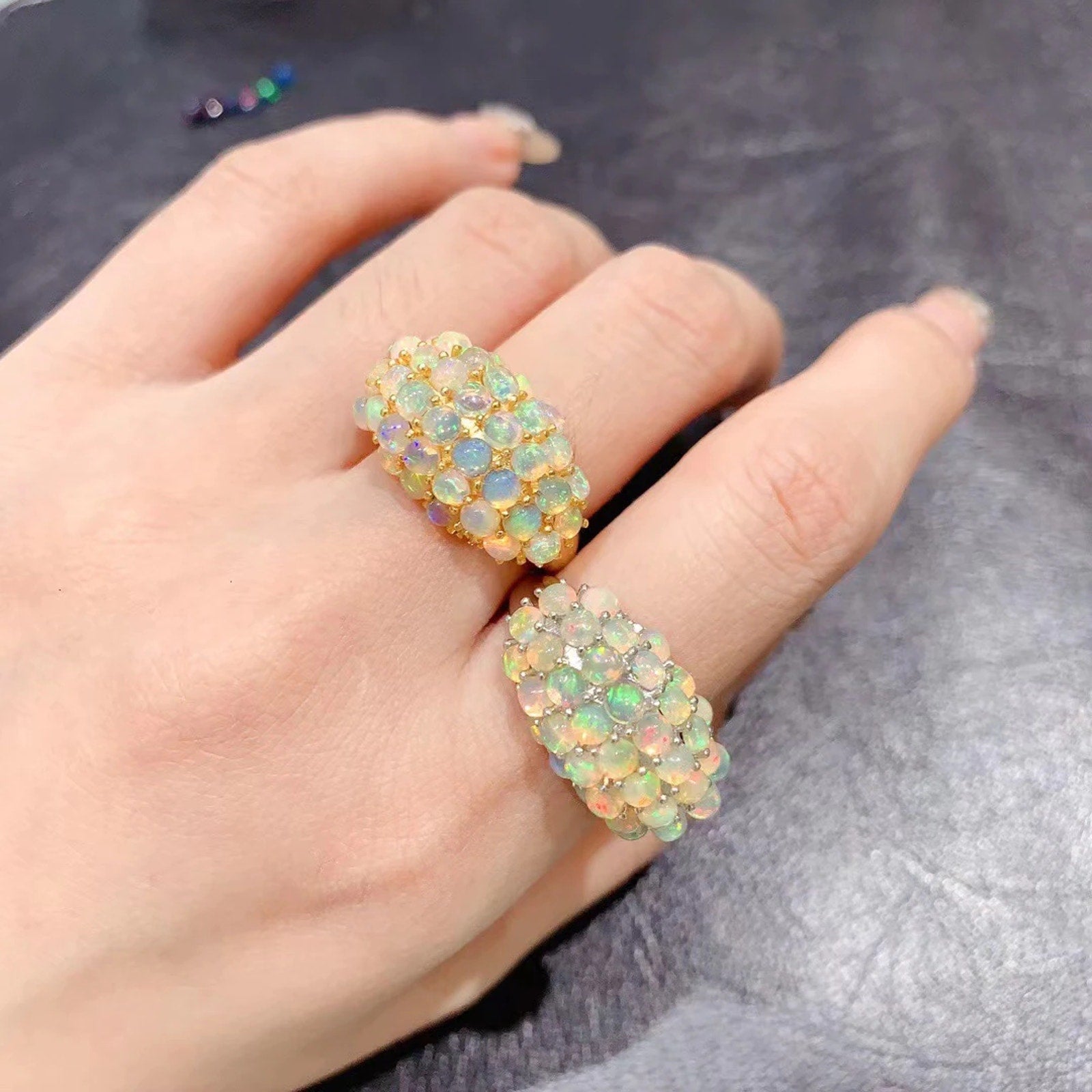 White Opal Ring, Women's Opal Rings, Turkish Rings for Women, Opal Ring, Vintage