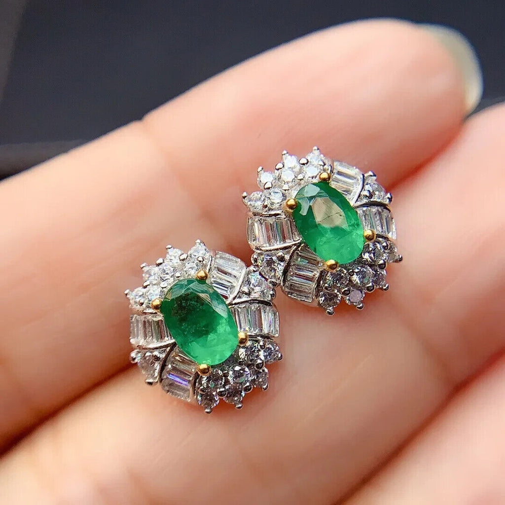 Emerald Earrings, Natural Emerald, Natural Emerald Earrings, Gold Emerald Earrings, Silver Emerald Earrings, Rose Gold Emerald Earrings, Genuine Emerald Earrings, Natural Emerald Jewelry, Emerald Cluster Stud Earrings, Emerald Statement Earrings, Emerald Stud Earrings, Sterling Silver Emerald Earrings, May Birthstone Emerald, Anniversary Gift Emerald, Emerald Jewelry For Women, Gift For Wife Emerald