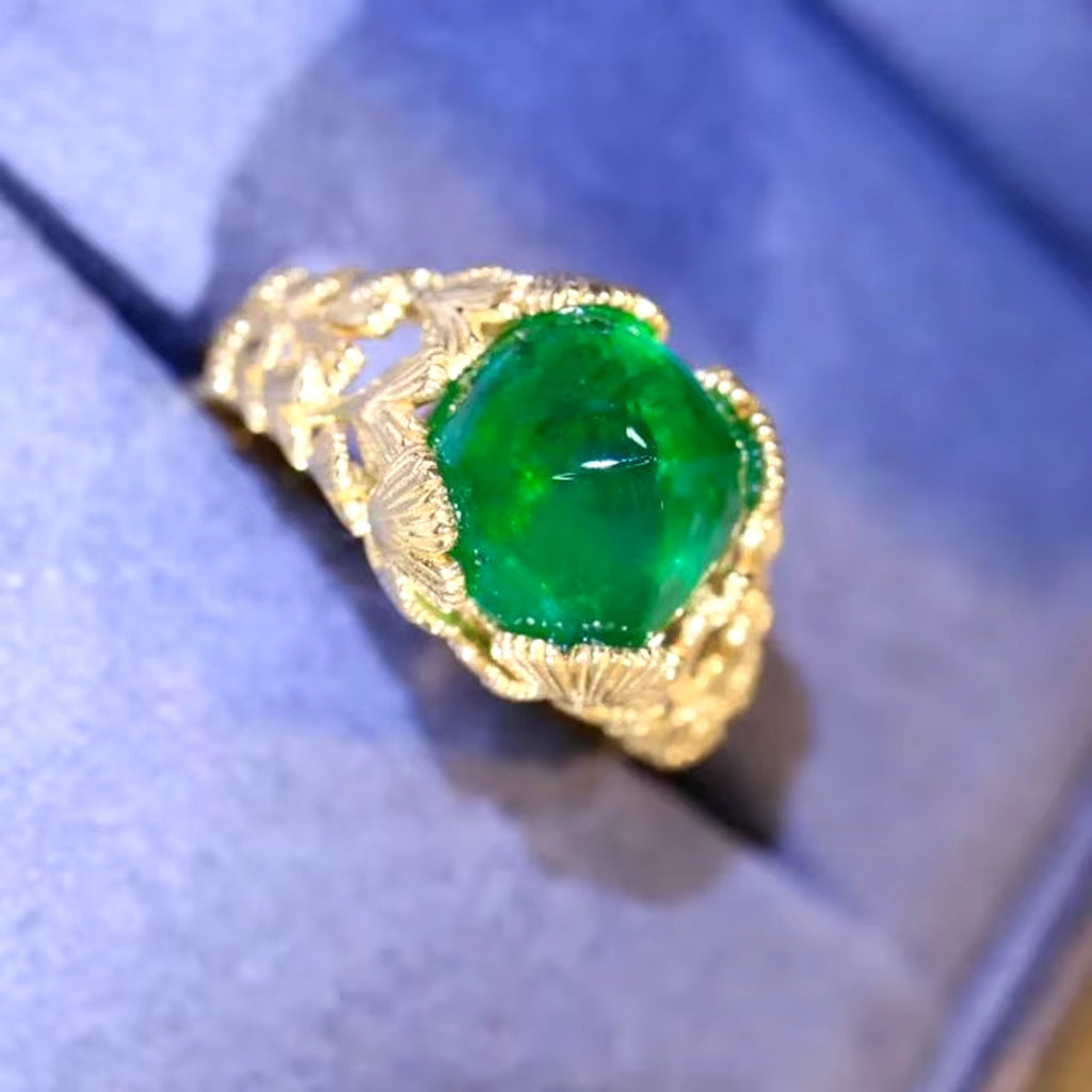 Emerald Ring, 18k Gold Emerald Ring, Natural Mined Emerald, Genuine Emerald, Yellow Gold Emerald Ring, Sugarloaf Cut Emerald Ring, Diamond Emerald Ring, Natural Emerald Ring Yellow Gold, Natural Emerald Ring 18k Yellow Gold, Women’s Emerald Jewelry, Yellow Gold Emerald Ring, Large Emerald Ring Yellow Gold, Colombian Emerald Ring, Natural Mined Emerald Ring, Large Emerald Ring Solid Yellow Gold, Women’s Sugarloaf Cut Emerald Ring, Women’s Yellow Gold Emerald Ring