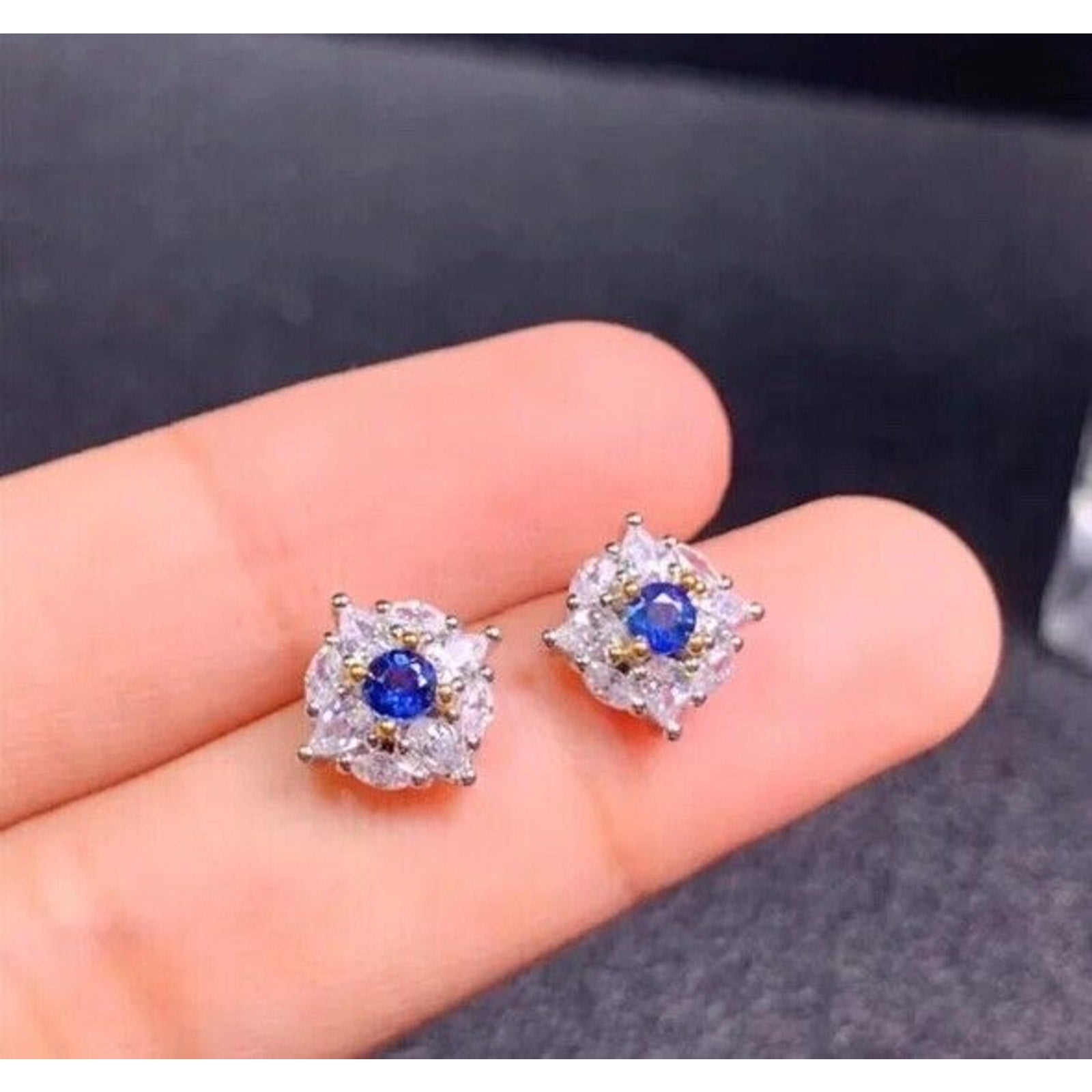 Sapphire Earrings, Natural Sapphire Stud Earrings, Sapphire Stud Earrings, Sterling Silver Sapphire Earrings, Sapphire, Natural Sapphire Earrings, 925 Sterling Silver, Blue Sapphire Earrings, Natural Blue Sapphire Earrings, Natural Blue Sapphire, Blue Sapphire, Bright Blue Sapphire, 925 Sterling Silver, Sapphire Earrings, Dainty, Dainty Stud Earrings, Dainty Sapphire Earrings, Women’s Sapphire Earrings, Anniversary Gift Sapphire, Sapphire September Birthstone, September Birthstone Sapphire, Sapphire Studs