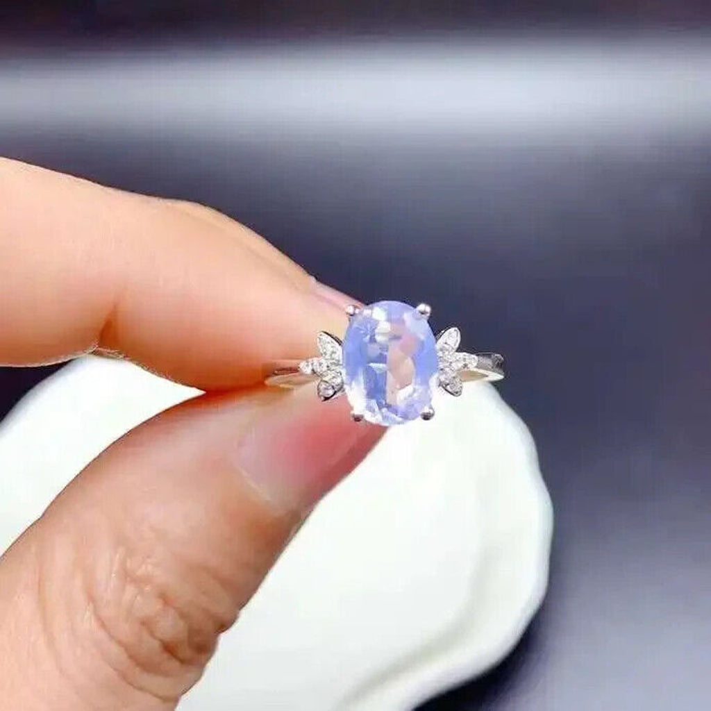 Lavender Amethyst Jewelry Set, Oval Cut Lavender Amethyst Pendant and Ring Set