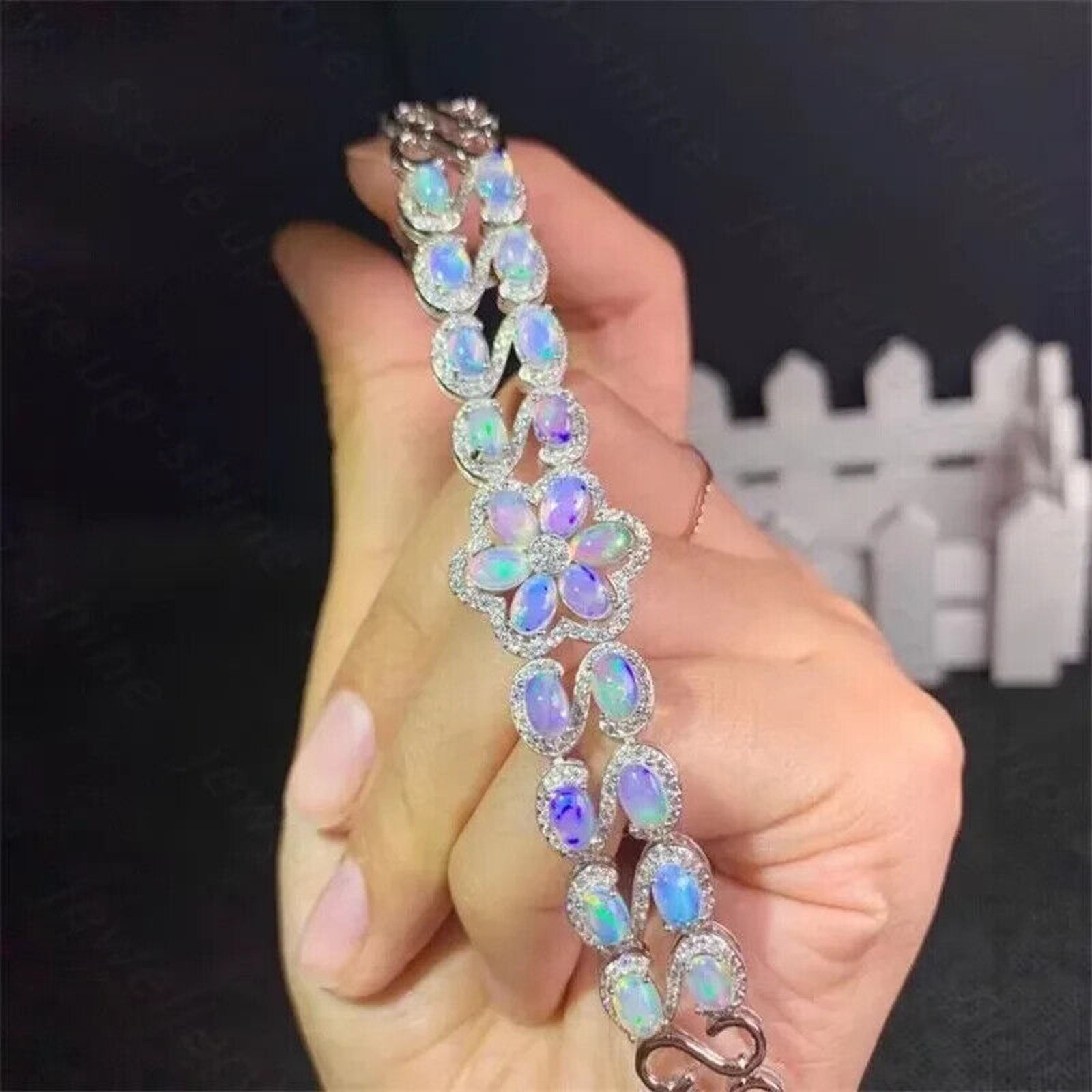 Natural Australian Fire Opal Double Layer Tennis Bracelet, Fire Opal Bracelet