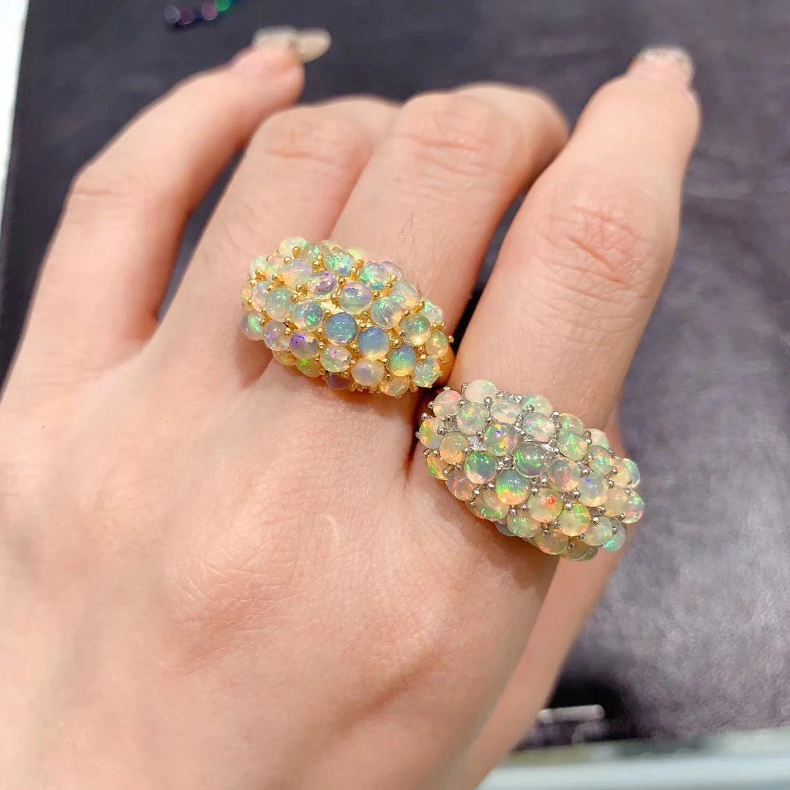 White Opal Ring, Women's Opal Rings, Turkish Rings for Women, Opal Ring, Vintage