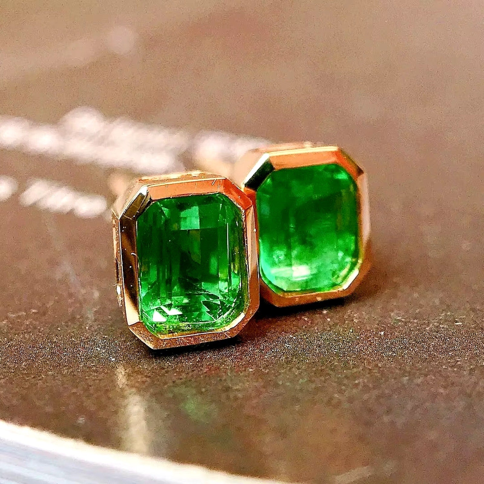 Emerald Stud Earrings, Bright Green Emerald Earrings 18k Yellow Gold, Natural Emerald Earrings, Emerald & Diamond Stud Earrings, 18k Yellow Gold Emerald Earrings, Solid Gold Emerald Stud Earrings, Bezel Setting Emerald Earrings, Natural Diamond and Emerald Earrings, Diamond and Emerald Stud Earrings, 18k Gold Emerald Stud Earrings, Womens Natural Emerald Earrings, Natural Emerald Earrings, Anniversary Gift Emerald Earrings For Women 18k Gold, Emerald Cut Emerald Earrings, Emerald Earrings with Great Clarity