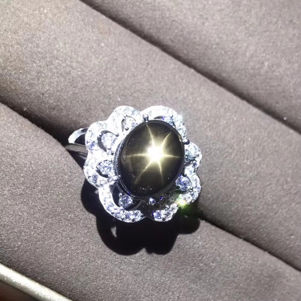 Star Sapphire, Natural Star Sapphire Ring, Star Light Sapphire Ring 9x11mm 4CT