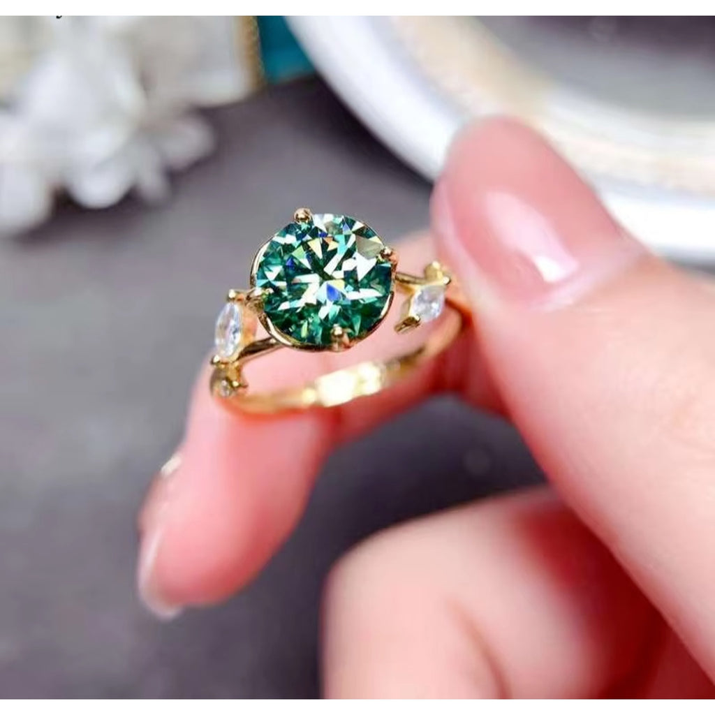 Green Moissanite Ring, 2 Carat Moissanite RIng, Moissanite Ring, Moissanite, VVS1 Miossanite, Gray Moissanite, White Moissanite, Solitaire Moissanite Ring, Round Brilliant Cut Moissanite Ring, Moissanite Ring, Round Brilliant Cut, 5 Carat Moissanite Ring, Moissanite Jewelry