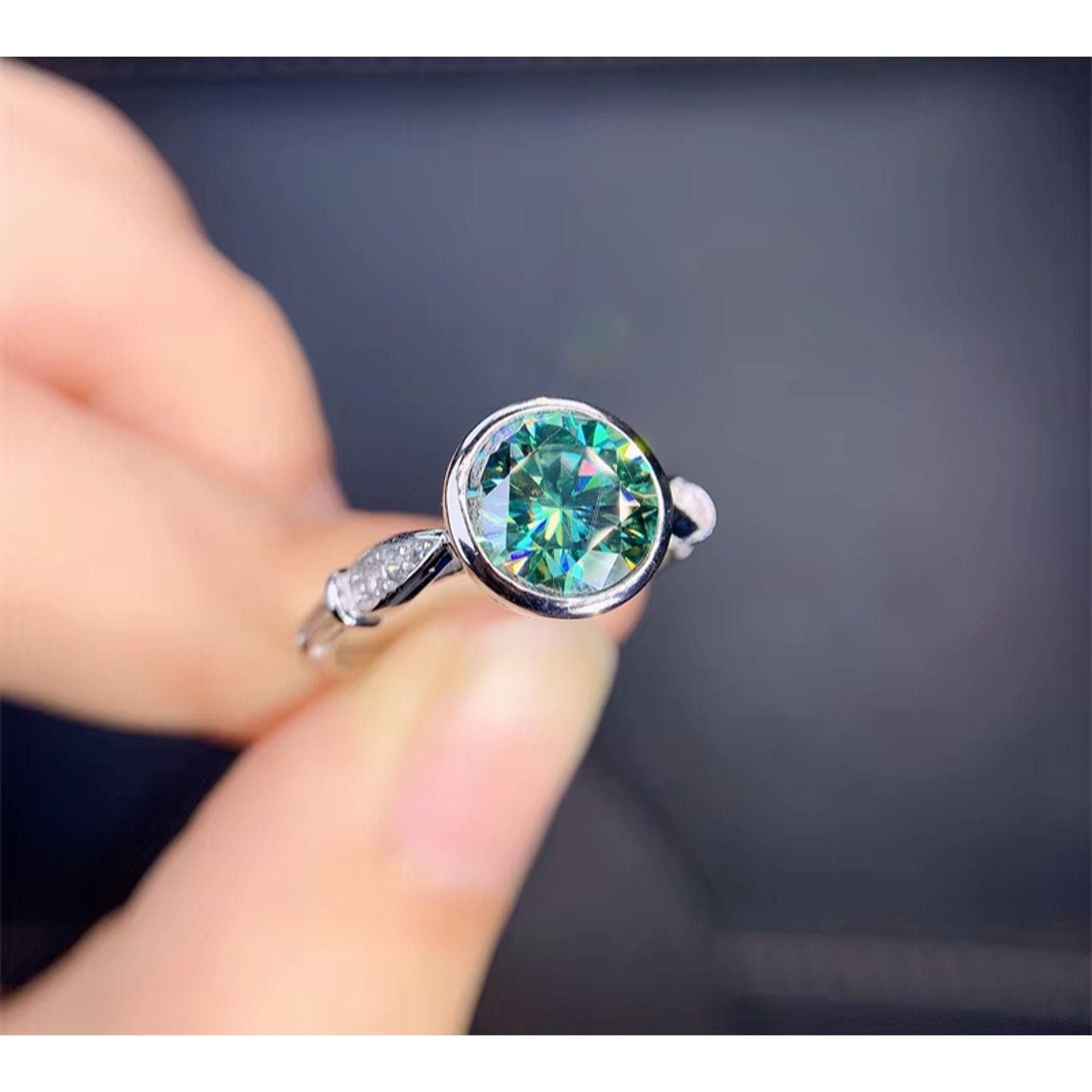 Moissanite, Green Moissanite Ring, 2 Carat Moissanite RIng, Moissanite Ring, Moissanite, VVS1 Miossanite, Gray Moissanite, White Moissanite, Solitaire Moissanite Ring, Round Brilliant Cut Moissanite Ring, Moissanite Ring, Round Brilliant Cut, 5 Carat Moissanite Ring, Moissanite Jewelry