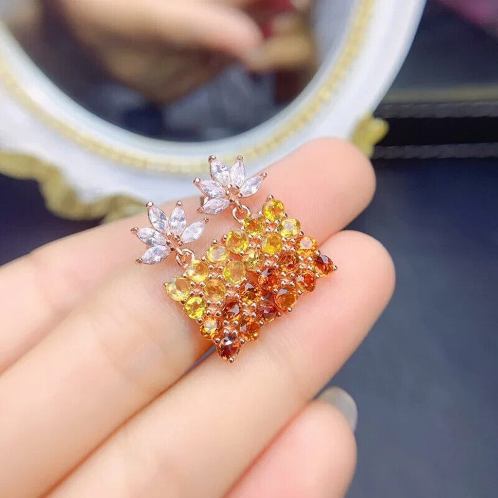 Citrine Earrings, Natural Citrine Gradient Statement Earrings