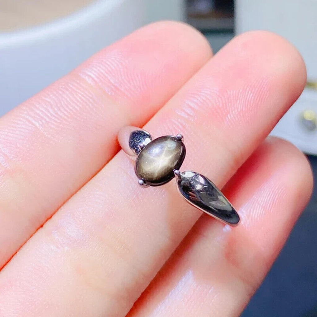 Star Sapphire, Natural Star Sapphire Ring, Star Light Sapphire Ring 925 Sterling