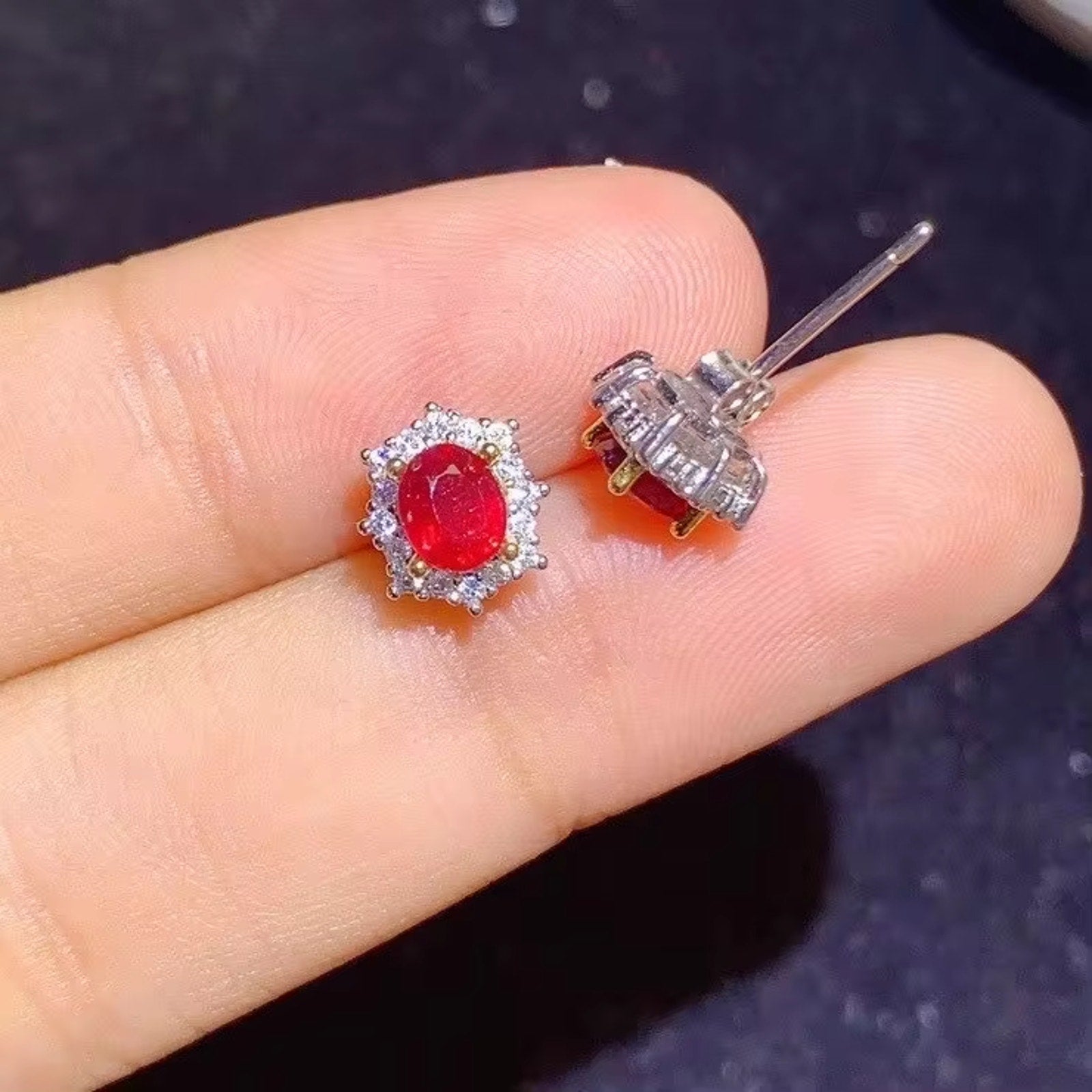 Ruby Earrings, Women's Ruby Earrings, Natural Ruby Earrings, Ruby Jewelry, Sterling Silver Ruby Earrings, Genuine Ruby Earrings, Ruby Stud Earrings, Natural Ruby, Burma Ruby