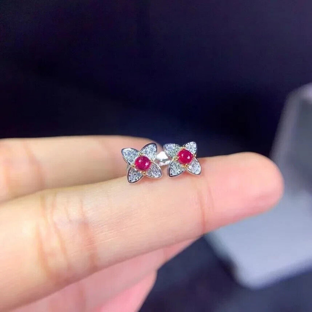 Ruby Earrings, Women's Ruby Earrings, Natural Ruby Earrings, Ruby Jewelry, Sterling Silver Ruby Earrings, Genuine Ruby Earrings, Ruby Stud Earrings, Natural Ruby, Burma Ruby