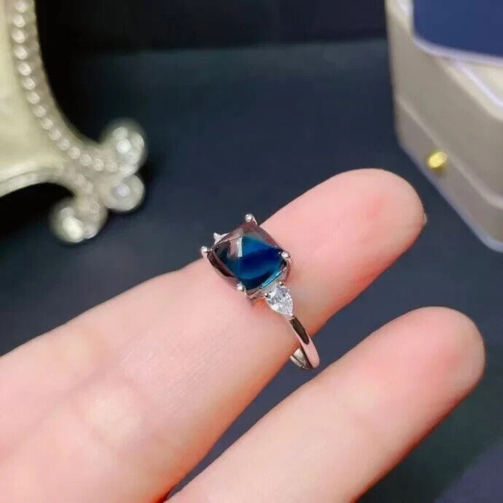 Sugarloaf Cut London Blue Topaz Gemstone Ring, Women's London Blue Topaz Ring, London Blue Topaz Gemstone Ring, Sterling Silver London Blue Topaz Ring,London Blue Topaz Band Ring, December Birthstone London Blue Topaz, Natural London Blue Topaz Jewelry, Natural London Blue Topaz Band Ring, London Blue Topaz Solitaire Ring, London Blue Topaz Ring, London Blue Topaz Ring's For Women, Sterling Silver London Blue Topaz Ring, December Birthstone London Blue Topaz Ring 