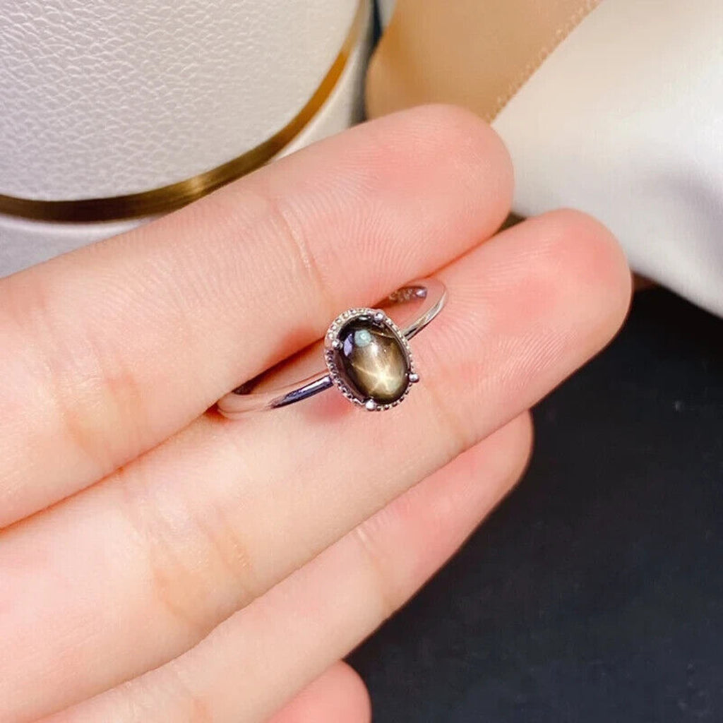Star Sapphire, Natural Star Sapphire Ring, Star Light Sapphire Ring 925 Sterling
