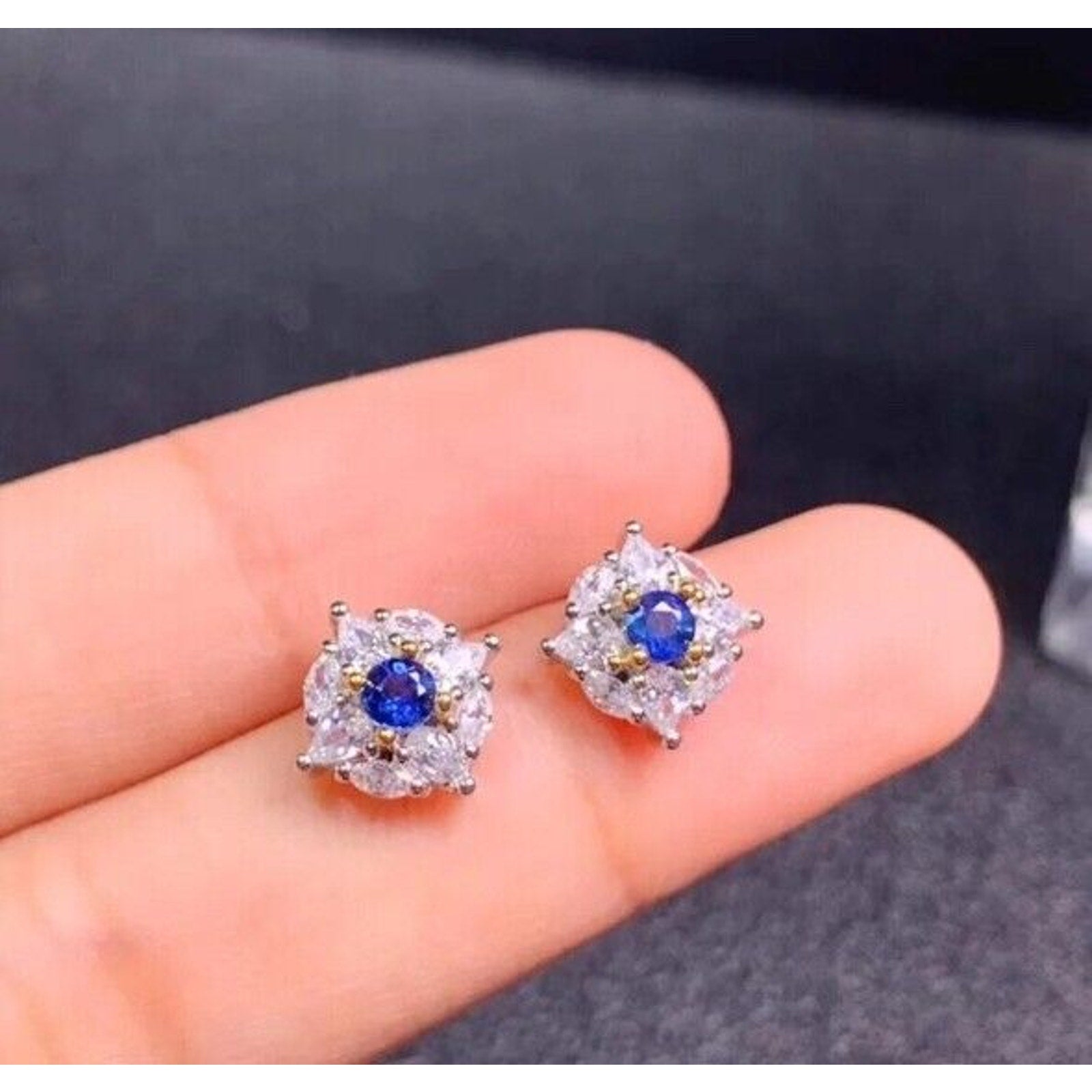 Sapphire Earrings, Natural Sapphire Stud Earrings, Sapphire Stud Earrings, Sterling Silver Sapphire Earrings, Sapphire, Natural Sapphire Earrings, 925 Sterling Silver, Blue Sapphire Earrings, Natural Blue Sapphire Earrings, Natural Blue Sapphire, Blue Sapphire, Bright Blue Sapphire, 925 Sterling Silver, Sapphire Earrings, Dainty, Dainty Stud Earrings, Dainty Sapphire Earrings, Women’s Sapphire Earrings, Anniversary Gift Sapphire, Sapphire September Birthstone, September Birthstone Sapphire, Sapphire Studs