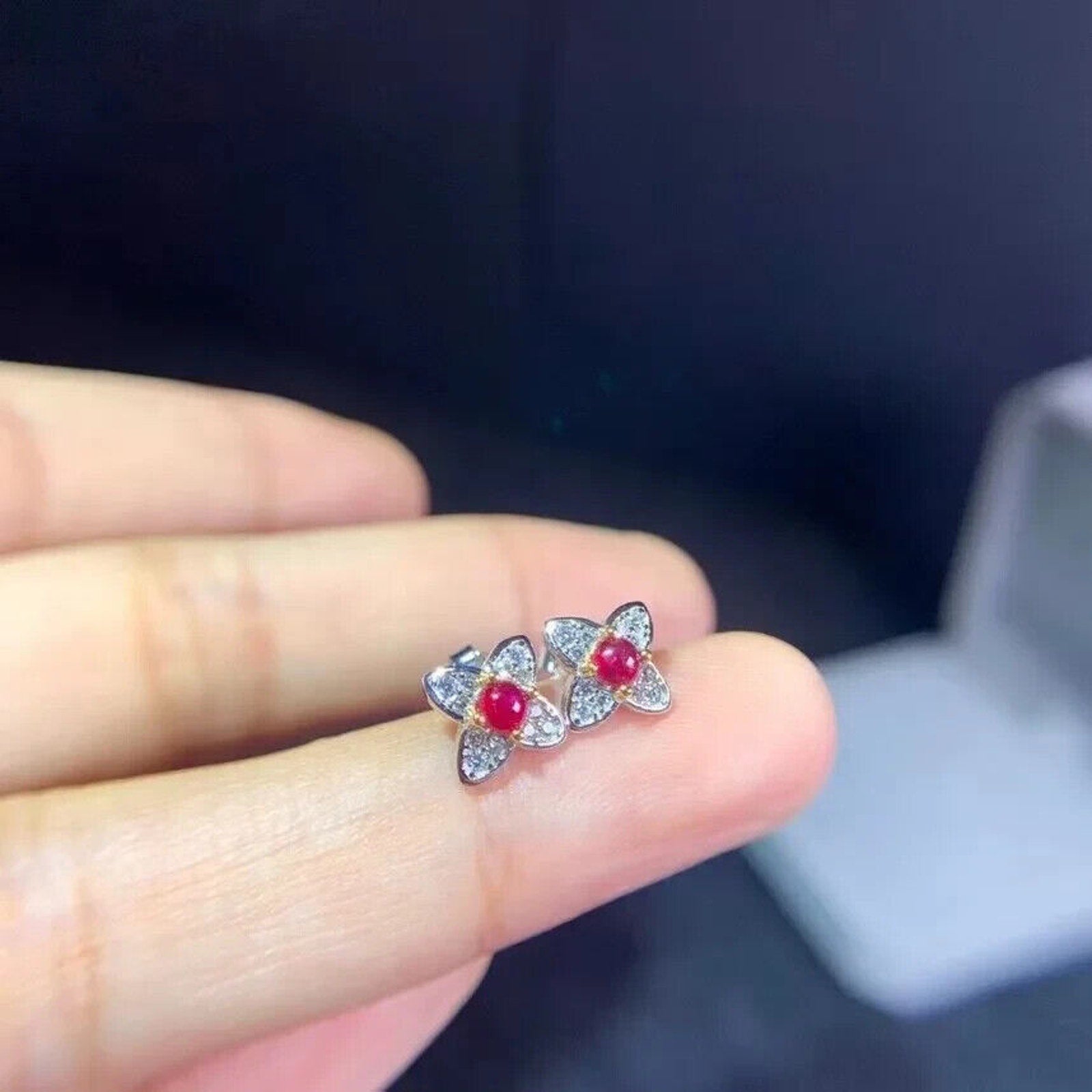 Ruby Earrings, Women's Ruby Earrings, Natural Ruby Earrings, Ruby Jewelry, Sterling Silver Ruby Earrings, Genuine Ruby Earrings, Ruby Stud Earrings, Natural Ruby, Burma Ruby