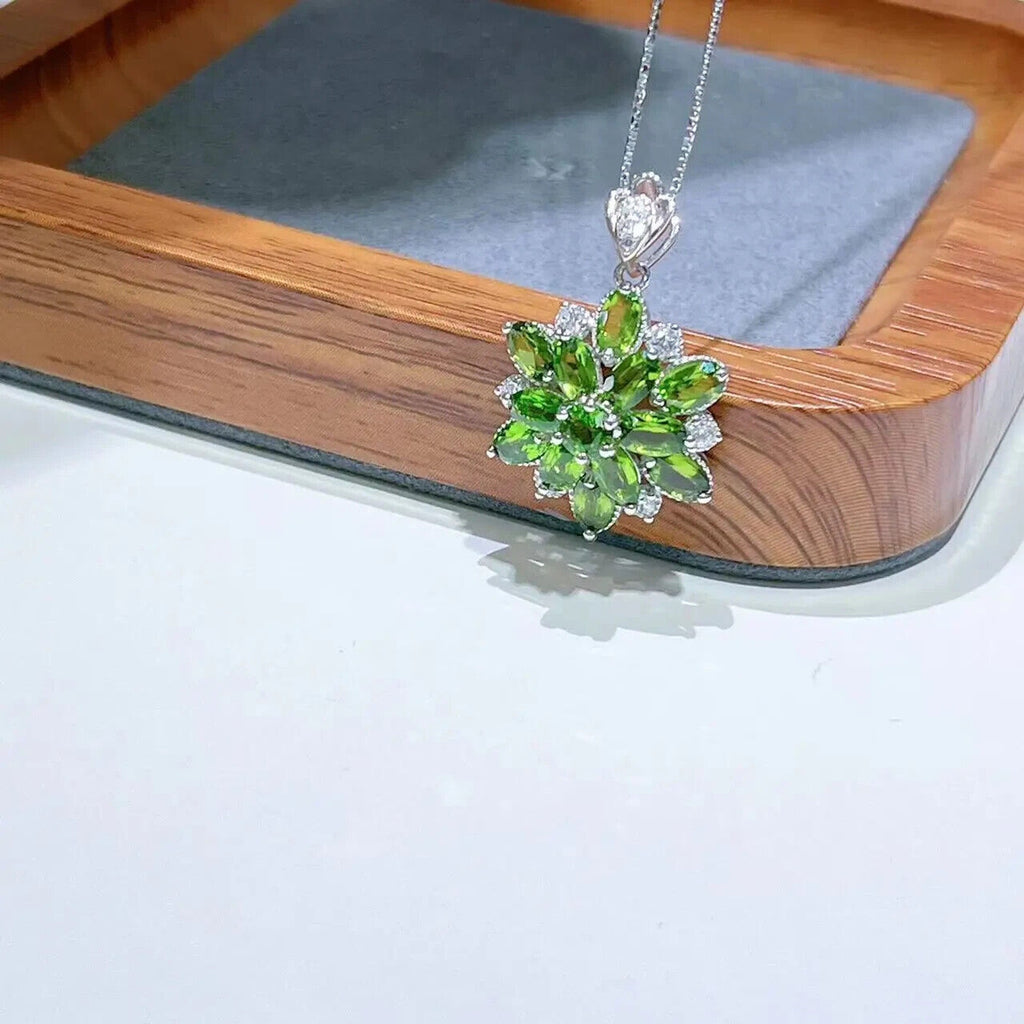 Chrome Diopside Pendant Statement Necklace, Chrome Diopside Pendant Necklace