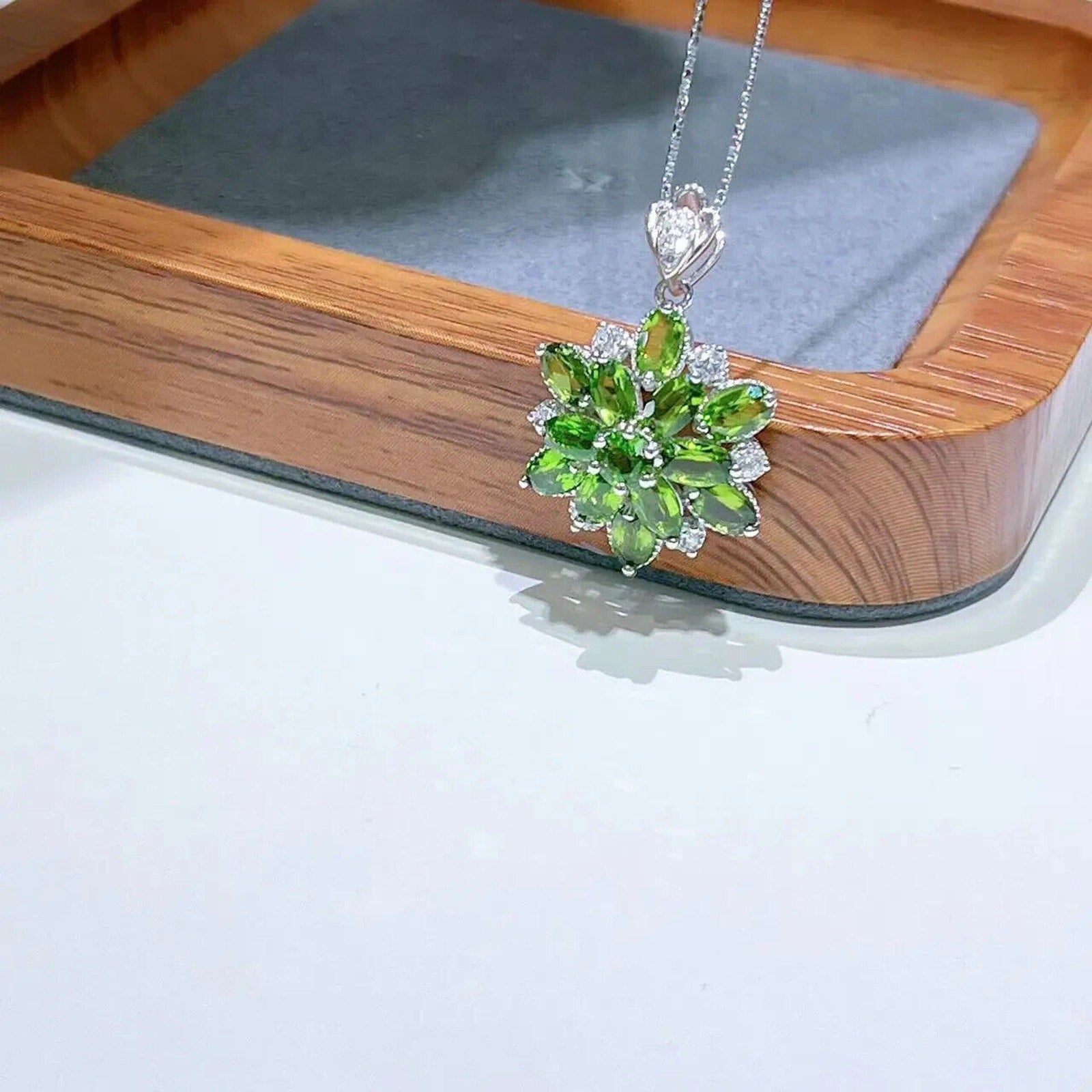 Chrome Diopside Pendant Statement Necklace, Chrome Diopside Pendant Necklace