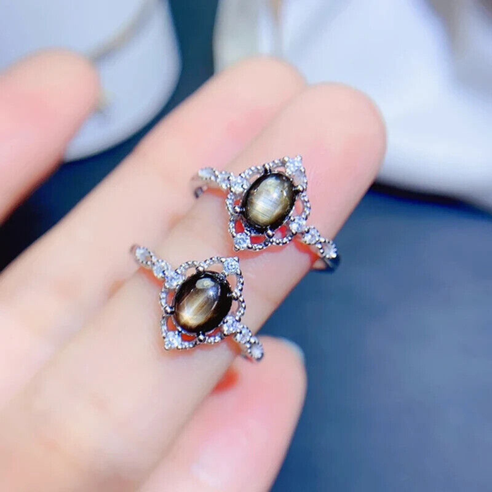 Star Sapphire, Natural Star Sapphire Ring, Star Light Sapphire Ring Genuine