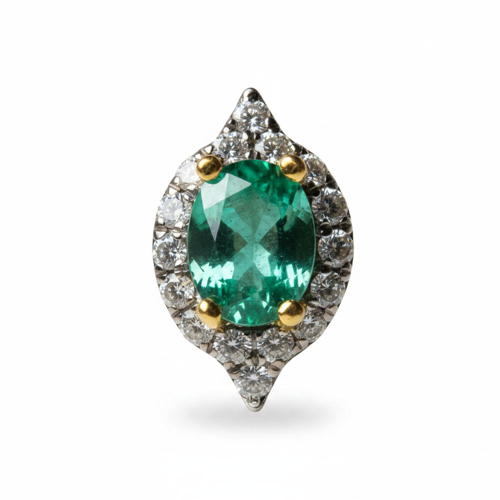 Colombian Emerald Oval Cut Stud Earrings 4x5mm