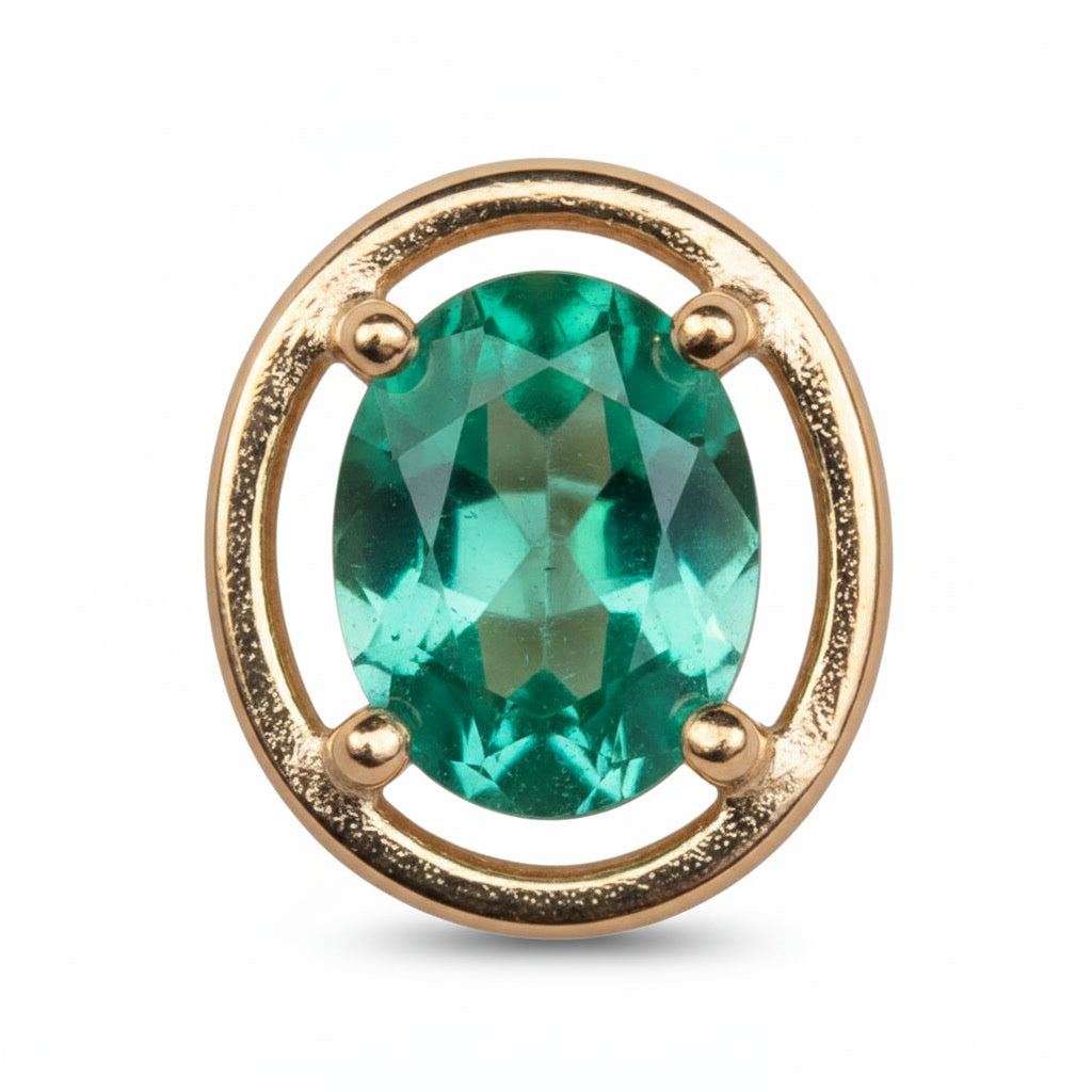 Colombian Emerald Stud Earrings 4x5mm 925 Sterling Silver