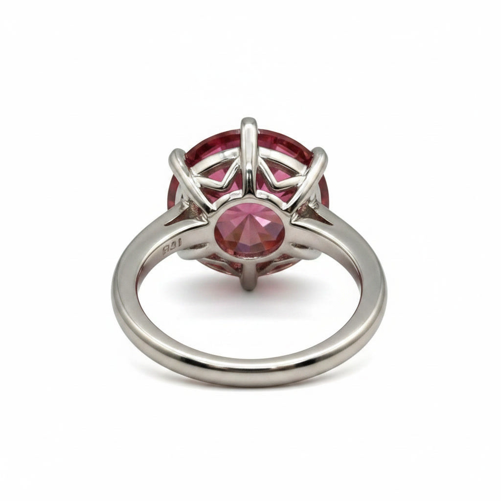 5CT VVS1 Round Brilliant Cut Red Moissanite Ring