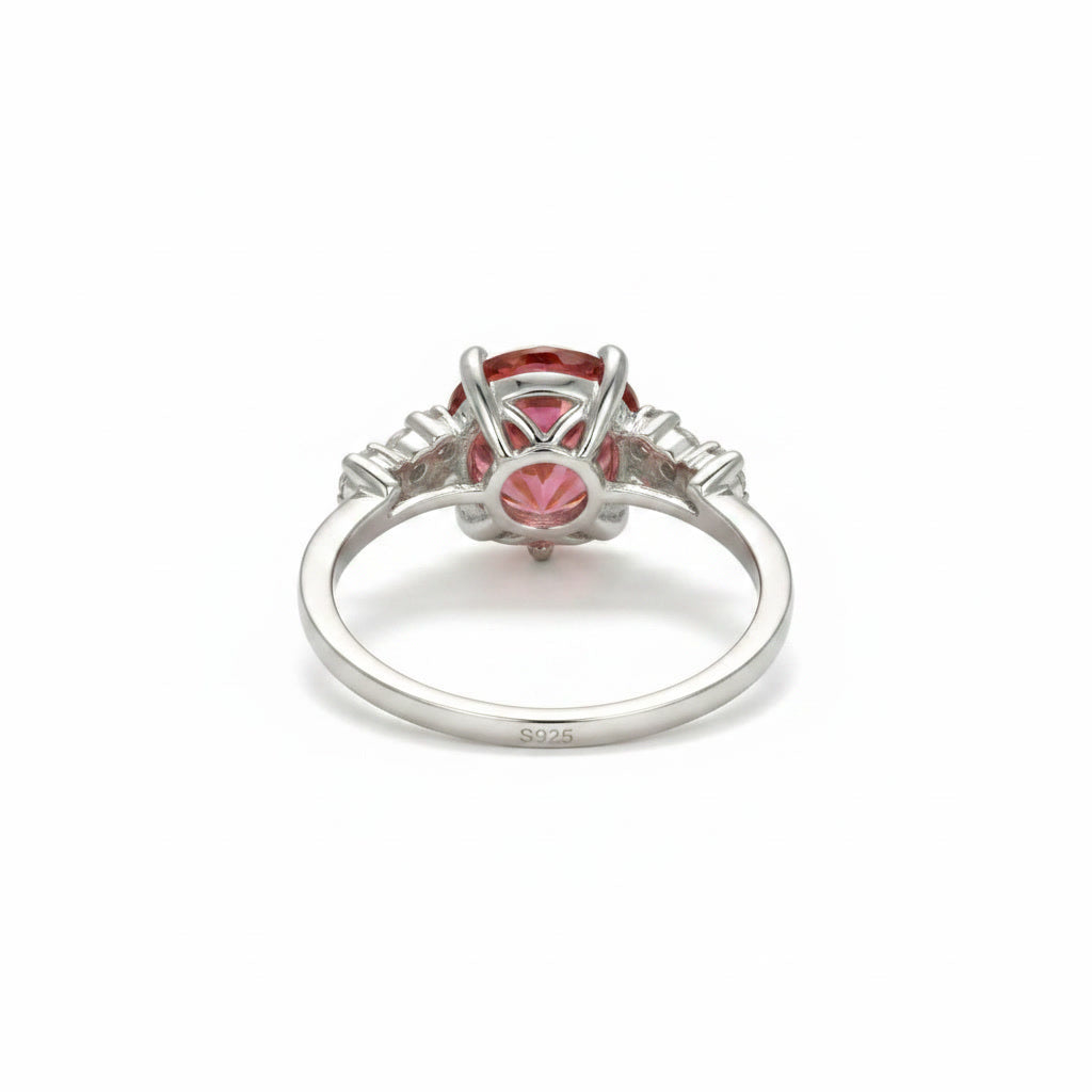 VVS1 Round Brilliant Cut 2CT Red Moissanite Ring