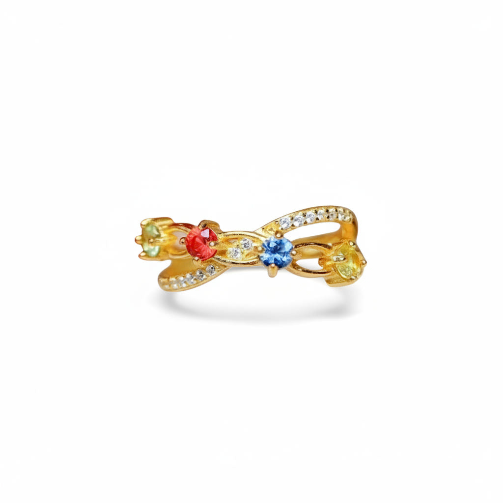 Natural Sapphire Cocktail Band Ring, Women's Natural Sapphire Rings Gold