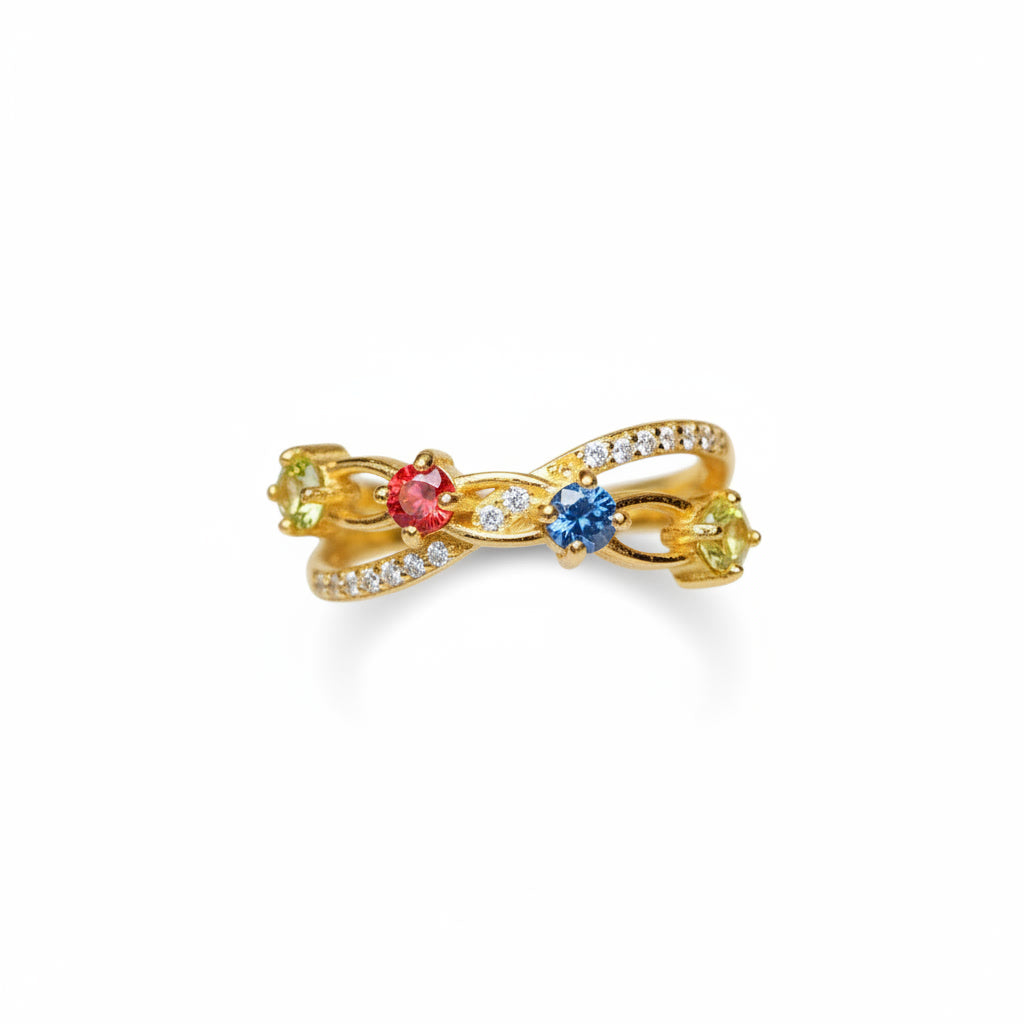 Natural Sapphire Cocktail Band Ring, Women's Natural Sapphire Rings Gold