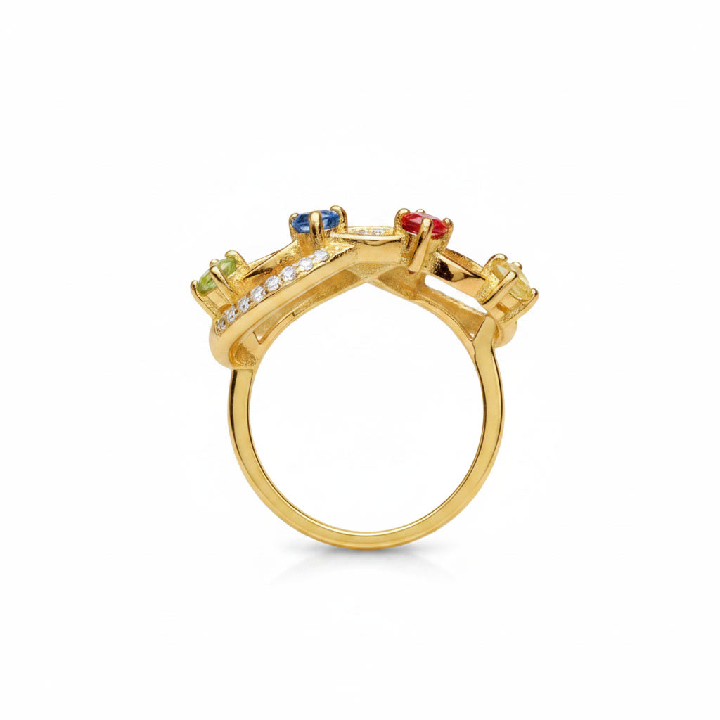 Natural Sapphire Cocktail Band Ring, Women's Natural Sapphire Rings Gold