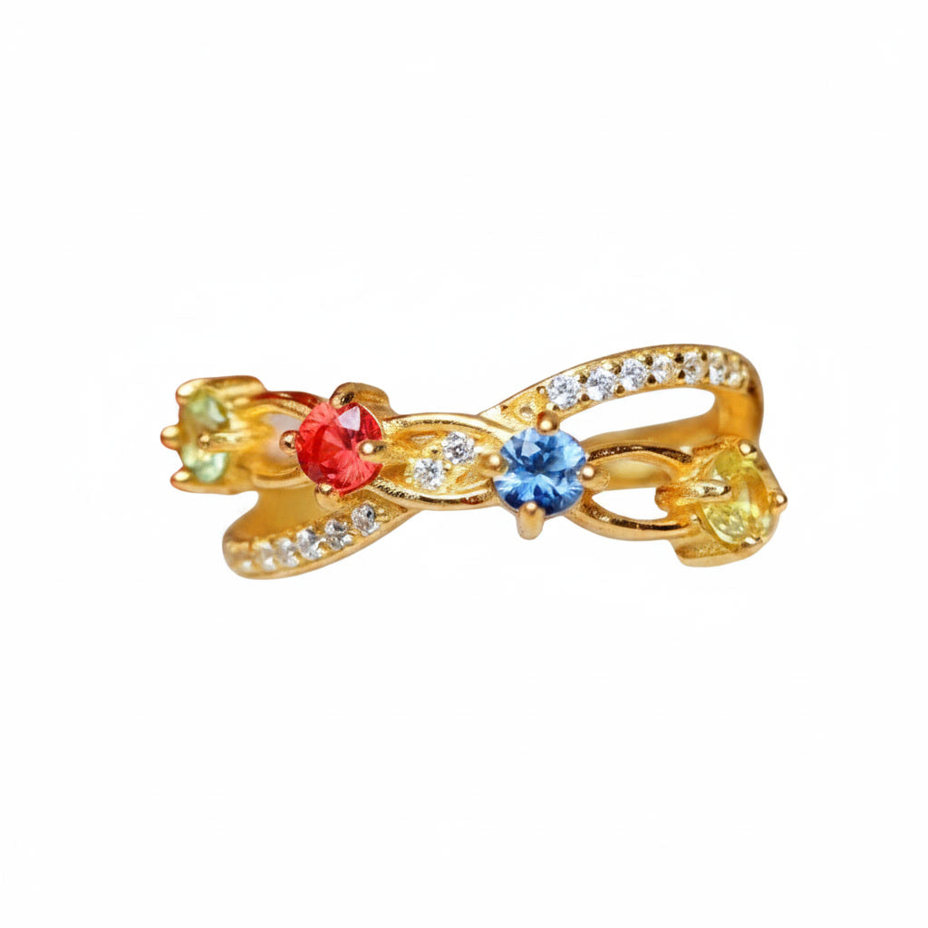 Natural Sapphire Cocktail Band Ring, Women's Natural Sapphire Rings Gold