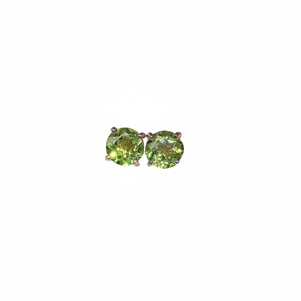 Natural Peridot Earrings, August Birthstone Peridot Stud Earrings 5mm