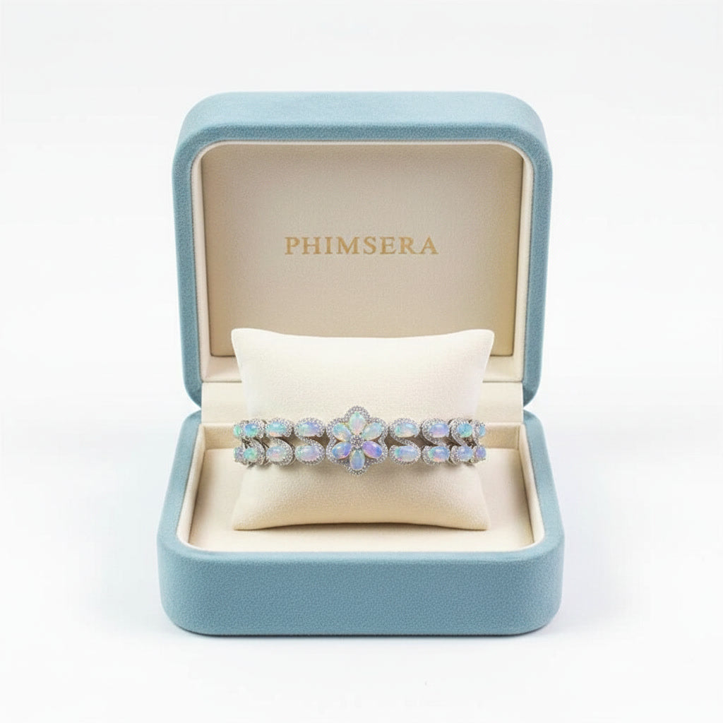Australian Fire Opal Double Layer Tennis Bracelet
