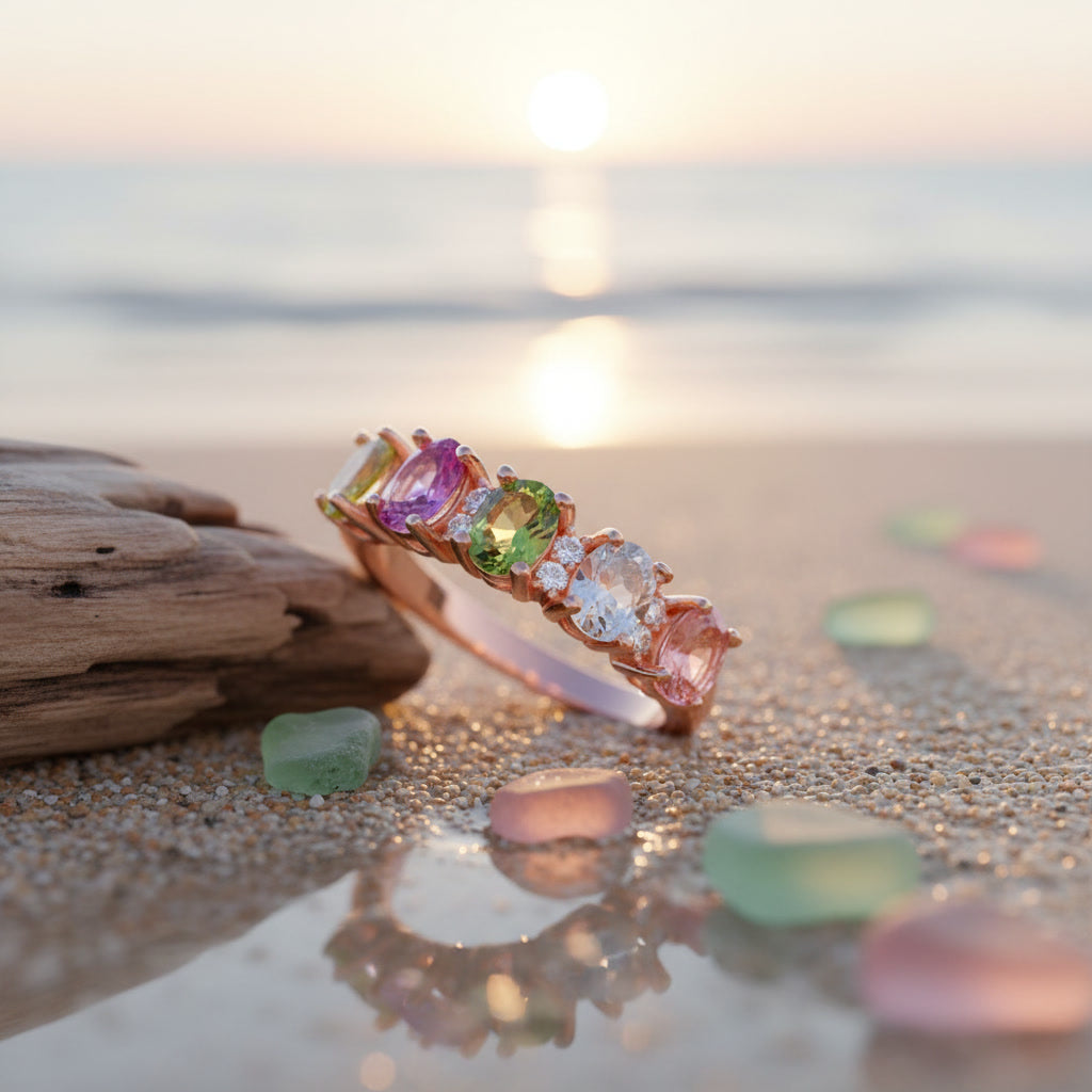 Natural Tourmaline Ring, Multi Tourmaline Ring, Five Stone Ring, Tourmaline Jewelry, 3x4mm Tourmaline, Colorful Gemstone, Natural Gemstone, October Birthstone, Sterling Silver Ring, 925 Sterling Silver, Platinum Plated, Gold Plated, Rose Gold Plated, Gemstone Ring, Fine Jewelry, Classic Ring, Elegant Ring, Everyday Jewelry, Luxury Ring, Colorful Jewelry, Gift For Her, Birthday Gift, Anniversary Gift, Mother's Day Gift, Valentine's Day Gift, Christmas Gift, PHIMSERA, Made To Order