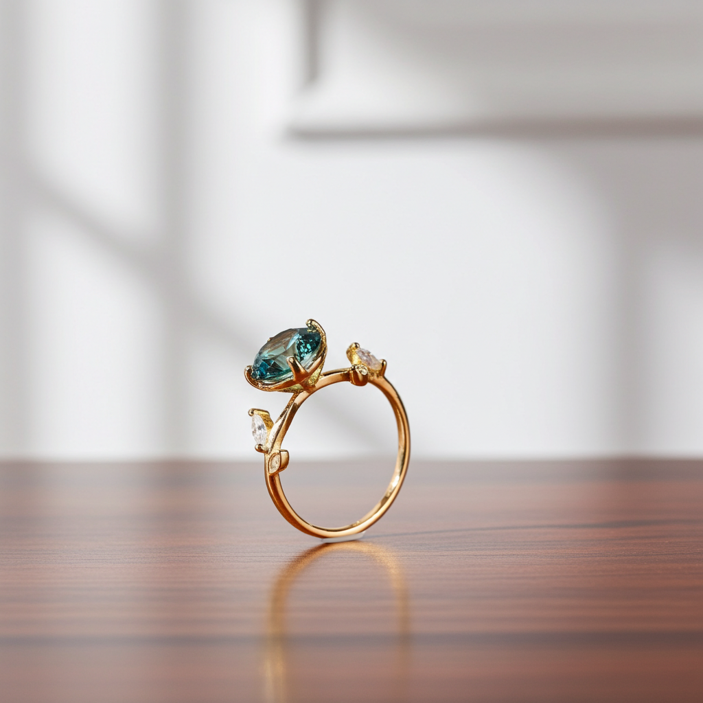 VVS1 2 CT Green Moissanite Ring 8mm