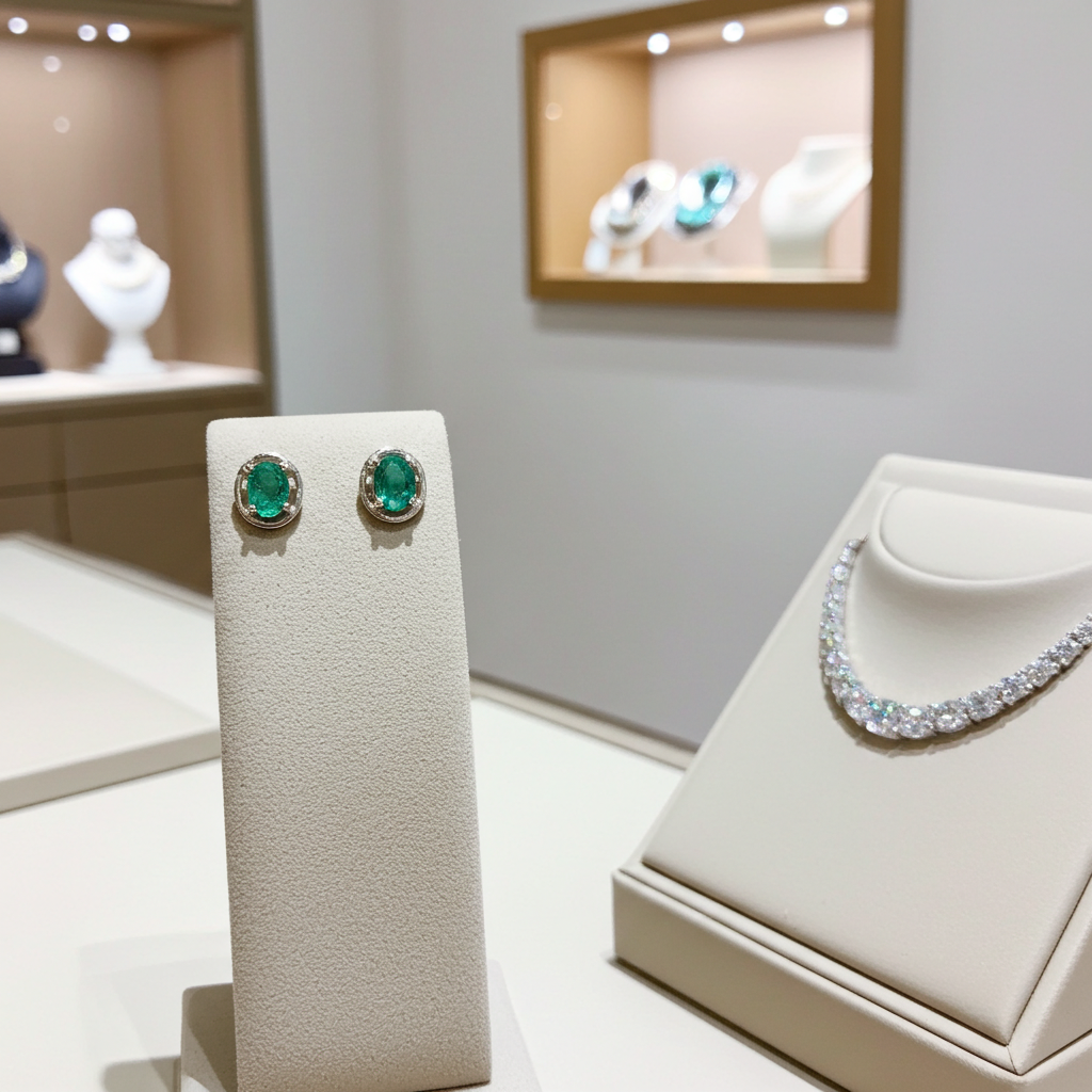 Colombian Emerald Stud Earrings 4x5mm 925 Sterling Silver