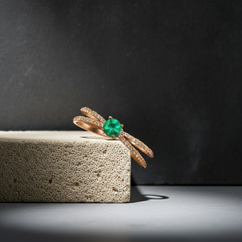 Dainty Emerald Ring Sterling Silver 3.5mm, Women's Dainty Emerald Ring's