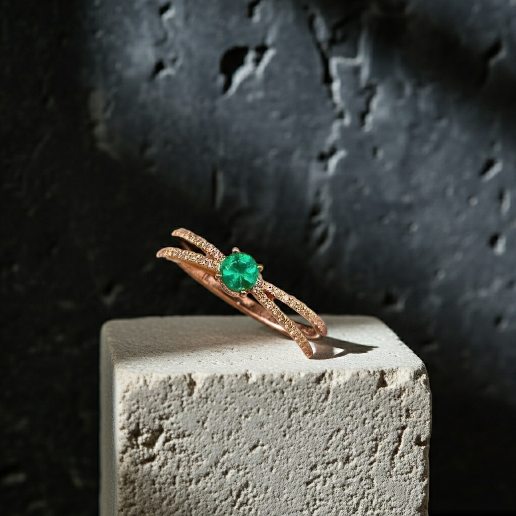 Dainty Emerald Ring Sterling Silver 3.5mm, Women's Dainty Emerald Ring's