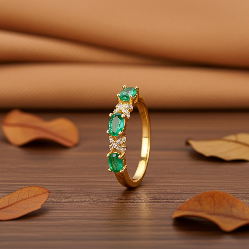 Natural Colombian Band Ring Oval Cut 3x4mm, Sterling Silver Emerald Band Ring