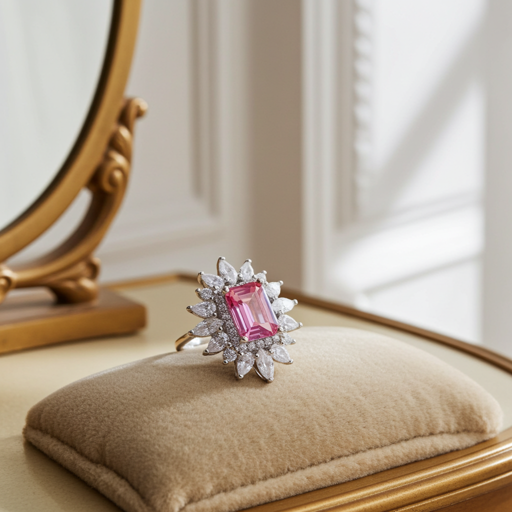 Color Changing Lab Alexandrite Ring 5x7mm