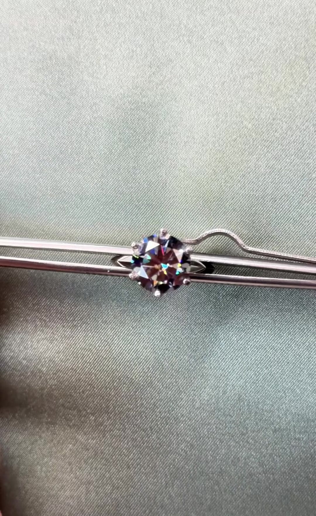 5CT VVS1 Round Brilliant Cut Gray Moissanite Ring, Women's Moissanite Ring's