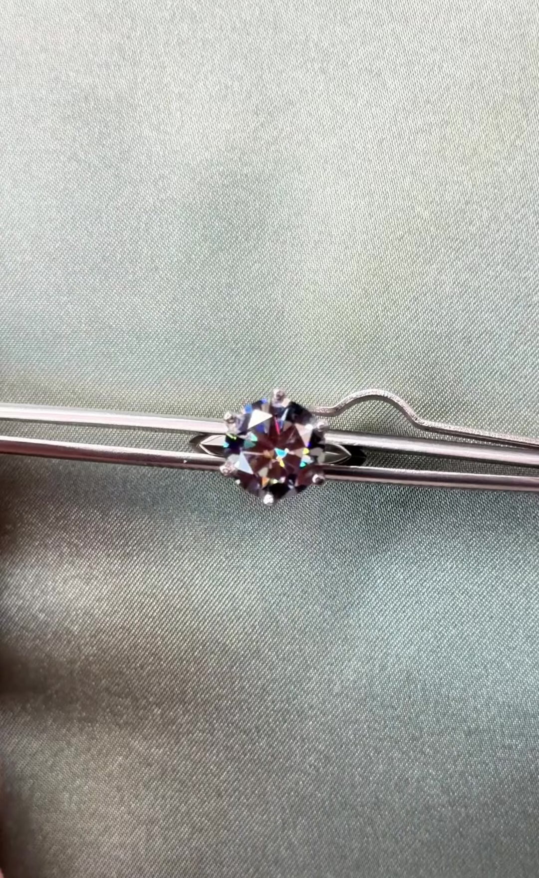 5CT VVS1 Round Brilliant Cut Gray Moissanite Ring, Women's Moissanite Ring's