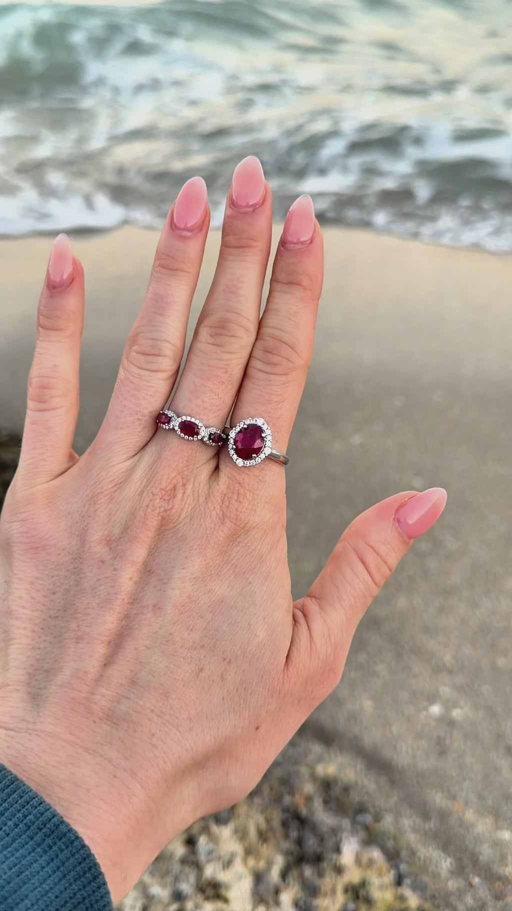 Large 8x10mm Natural Burma Ruby Ring, Ruby Cocktail Ring, Natural Ruby Ring