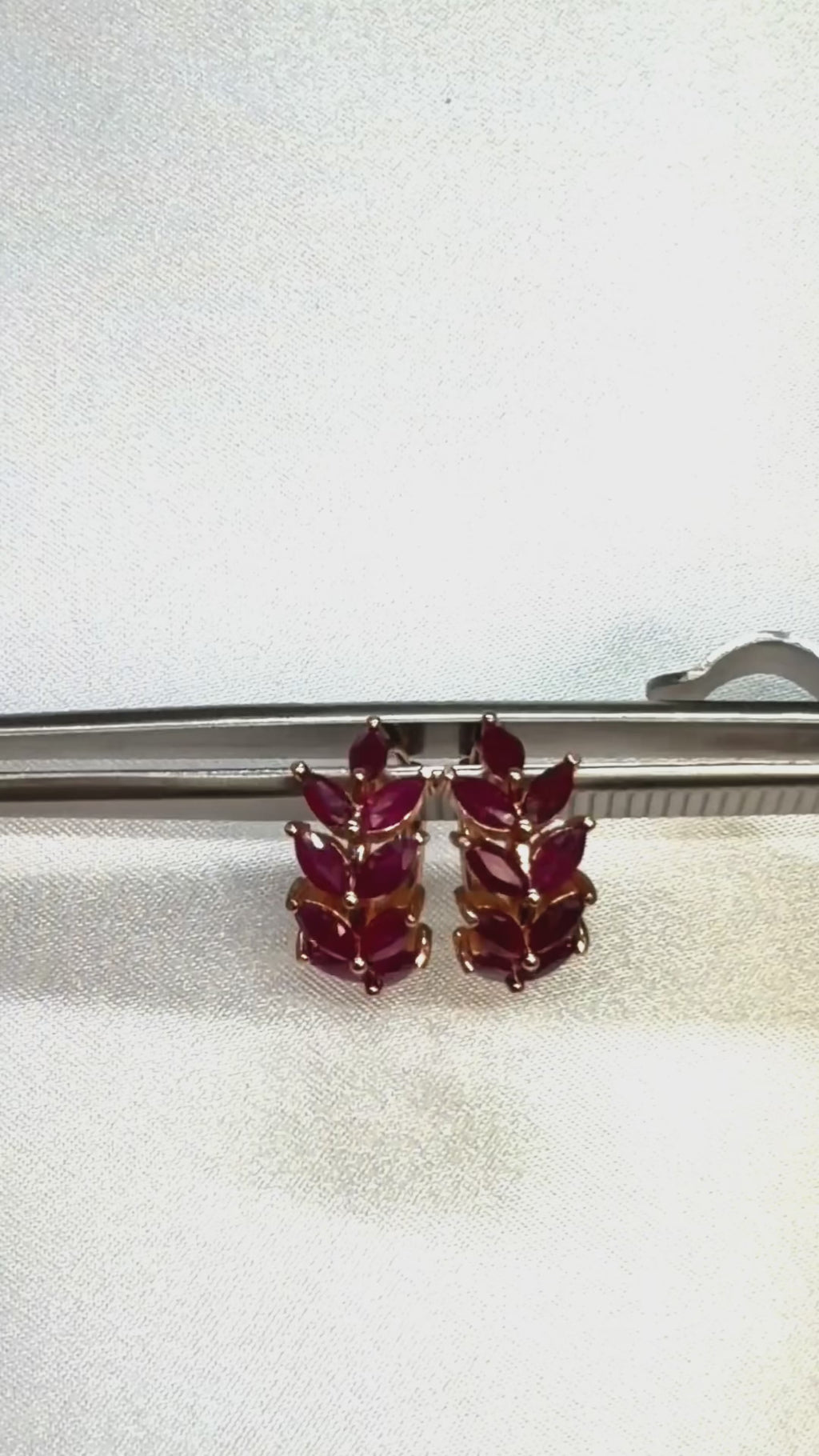Marquise Cut Ruby Hoop Earrings, Natural Ruby Hoop Earrings