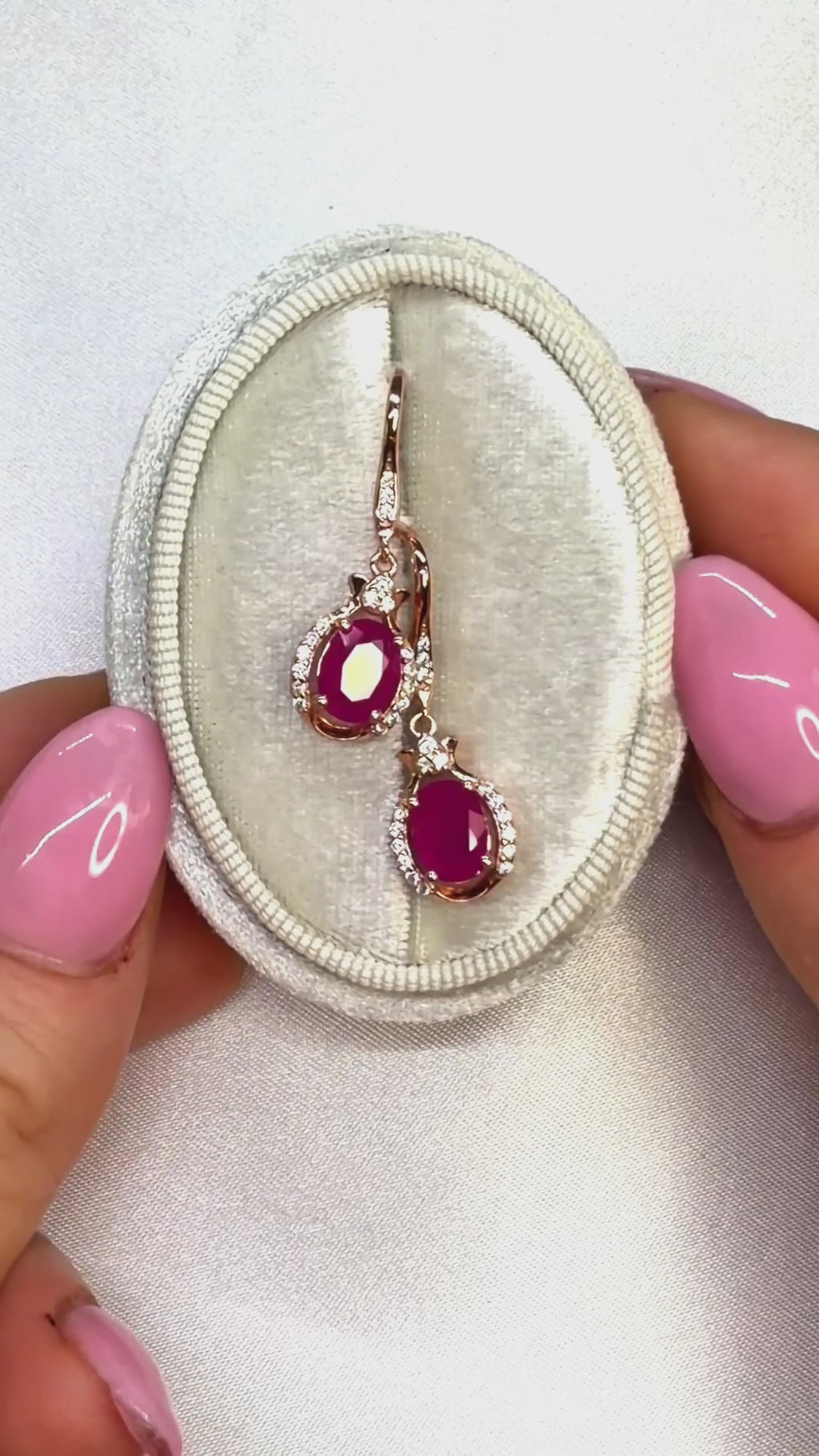 925 Sterling Silver 1.5ct Natural Ruby Dangle Earrings