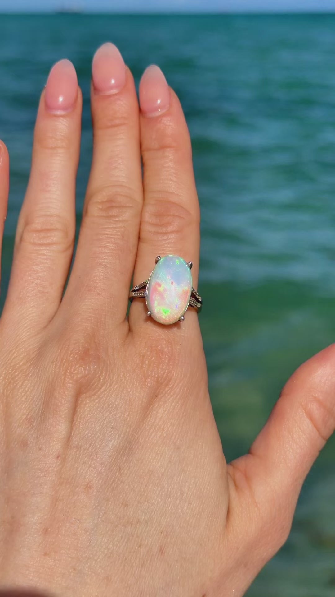 Custom Large Australian Fire Opal Ring or Pendant