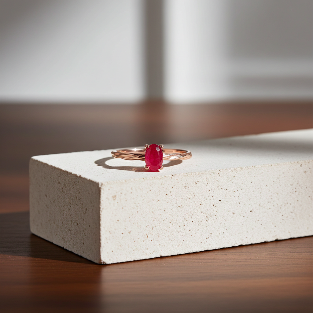 Dainty Ruby Cocktail Ring 4x5mm, Natural Ruby Ring 925 Sterling Silver