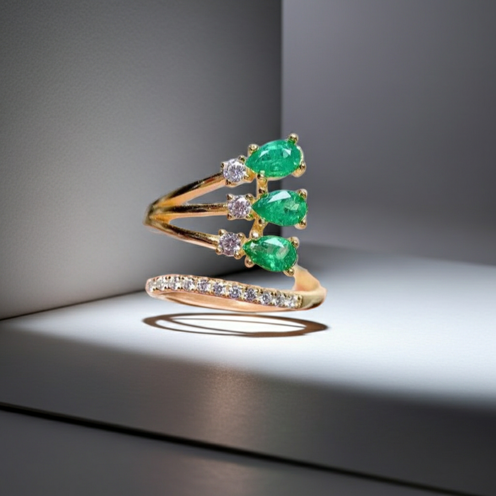 Natural Emerald Ring Sterling Silver 3x5mm, Women's Colombian Emerald Ring's