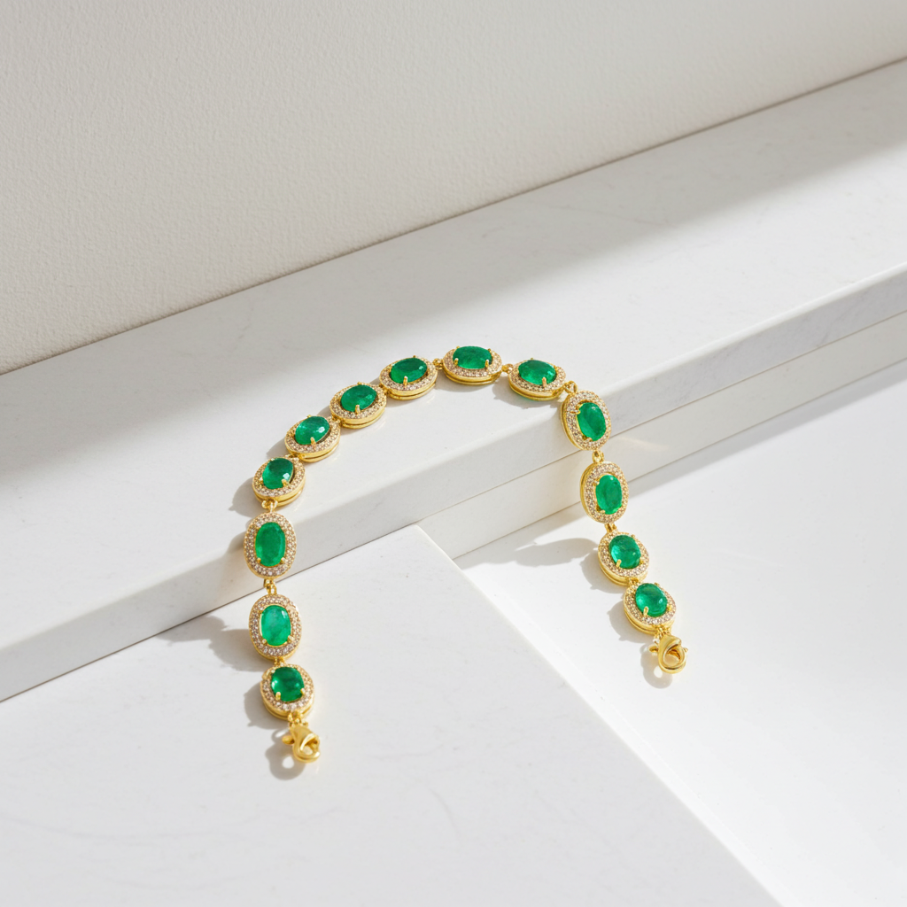 Natuarl Green Opal AAAAA Bracelet, Genuine Green Opal Tennis Bracelet